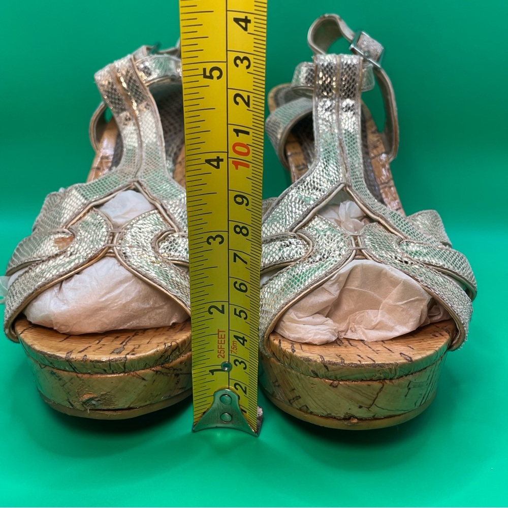 Silver Wedge Sandals - Picture 3 of 10